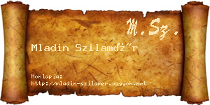 Mladin Szilamér névjegykártya